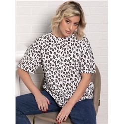 Футболка Ия (белая/лео) Б15237-4М