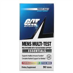 GAT, Men's Multi+Test, мультивитаминная добавка для мужчин, повышающая уровень тестостерона, 90 таблеток