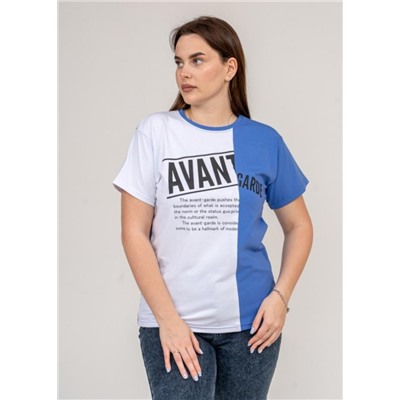 Футболка Авангард (Василек/белый)