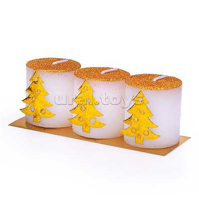 Набор свечей восковых "Золотая ёлочка" (3шт.)