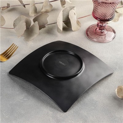 Блюдо сервировочное «Чёрный Восток», 17.5×3 см, пластик, чёрное