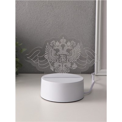 Светильник 3D RISALUX «Герб», LED-ночник, RGB, от сети, 9.5×16×9.9 см