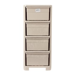 УЦЕНКА Комод 4-х секционный 37.5×36×83 см «Плетенка», цвет слоновая кость