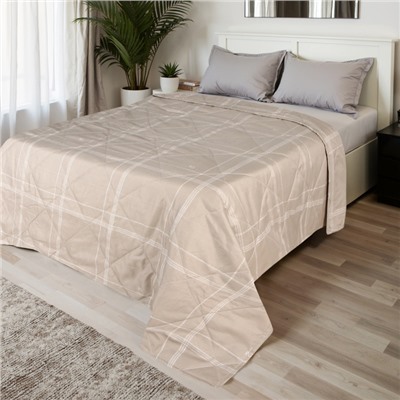 Покрывало LoveLife 1.5 сп «Бежевая клетка», 150×210±5 см, микрофайбер, 100% п/э