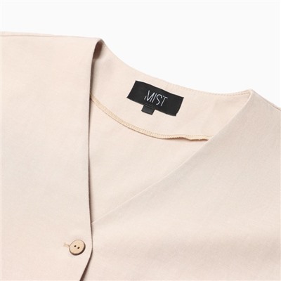 Платье миди женское на пуговицах MIST Summer time, бежевое, размер 46