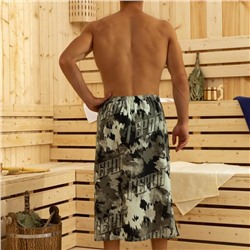 Полотенце для бани «Герой» мужской килт 80×145 см, 100 % хл, вафельное полотно