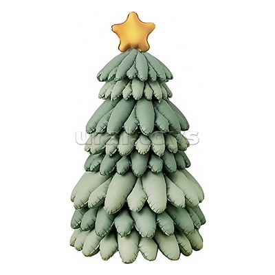 Шар 3D (51''/130 см) Фигура, Новогодняя елка, Зеленый, Сатин, 1 шт. в уп.