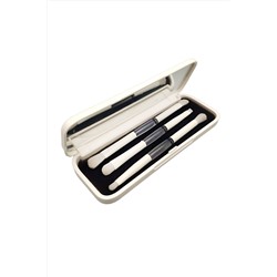 Nail Art Набор кистей для макияжа в футляре с зеркалом, 3 шт., белый KRISTALLER, 1111292