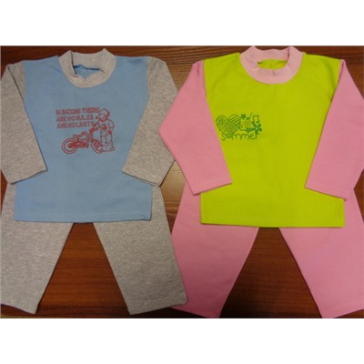 Пижама д/детей однотонная (футер)