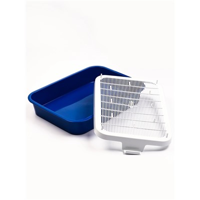Туалет для кошек «Белла мини», 35×26×6 см, с сеткой, пластик, синий