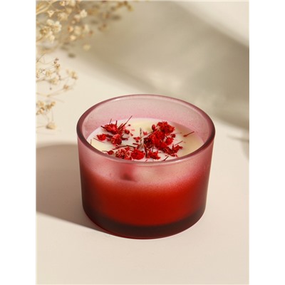 Ароматическая свеча в стакане Aroma botanical, сухоцветы красные, роза, 7.5×7.5×5 см