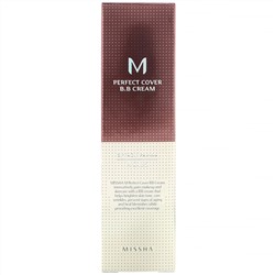 Missha, M Perfect Cover, BB-крем, SPF 42/PA+++, оттенок 25 теплый бежевый, 50 мл (1,7 унции)