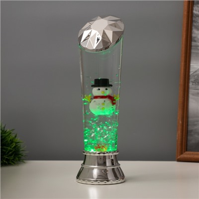 Лава лампа «Снеговик» LED 3хААА, USB серебро 6.5×8×23.7 см