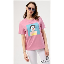 Футболка "Леди" темно-розовая