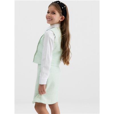Жилетка для девочки, MINAKU :Party Dress, зелёная, рост 146 см