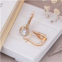 Серьги с прозрачным камнем "Дубайское золото", арт.313.243