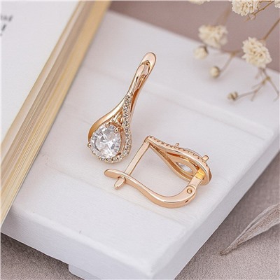 Серьги с прозрачным камнем "Дубайское золото", арт.313.243