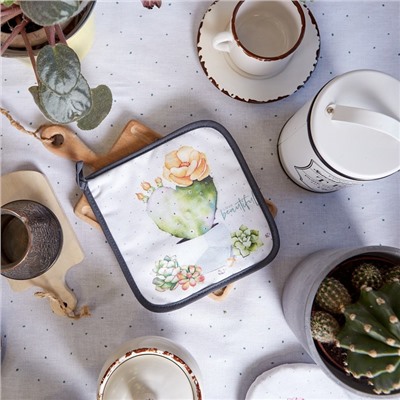 Прихватка Этель Love beautiful 19×19 см, 100% хлопок, саржа, ватин 250 г/м²