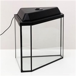 Аквариум «Дельта» угловой с крышкой, 25 л, 34×34×31/37.5 см, чёрный