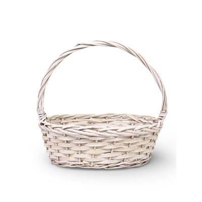 Корзина плетёная для хранения, лоза, белая, набор 3 шт.