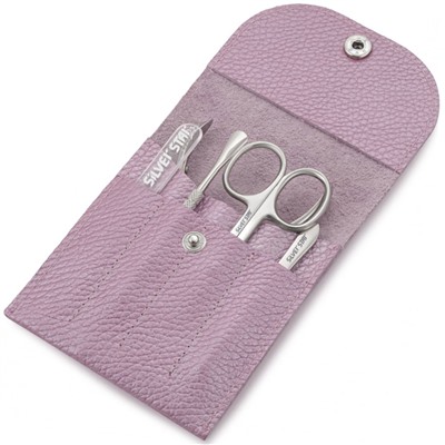 Silver Star Маникюрный набор «МН 05-4» Розовый перламутр 5 предм. натур. кожа на кнопке