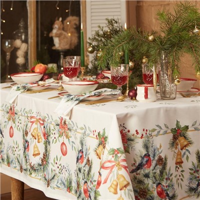 УЦЕНКА Набор столовый Этель Christmas bells скатерть 150×180±2 см с ГМВО, салфетки 40×40 см-8 шт.