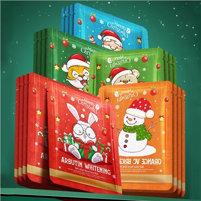 Тканевая маска для лица с витамином C Новогодняя СНЕГОВИК Sadoer