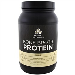 Dr. Axe / Ancient Nutrition, Bone Broth Protein, чистый белок, 890 г (1,96 фунта)