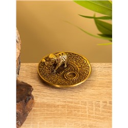 Подставка под благовония «Слоник на тарелке», 7 см, латунь