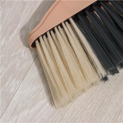 Щётка для пола: совок 24×25×81 см, щётка 24 см, персиковая