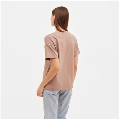 Футболка женская MINAKU Confident, бежевая, размер 42