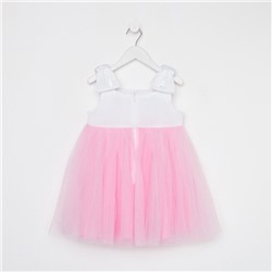 Платье нарядное для девочки KAFTAN, рост 110-116 см, белое, розовое