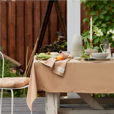 Скатерть «Этель» ECO, бежевая, 110×136 см, 70% хлопок, 30% лён, 190 г/м²
