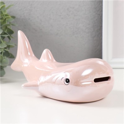 Копилка для денег «Кит», керамика, перламутр, 21.5×10.5×10.5 см