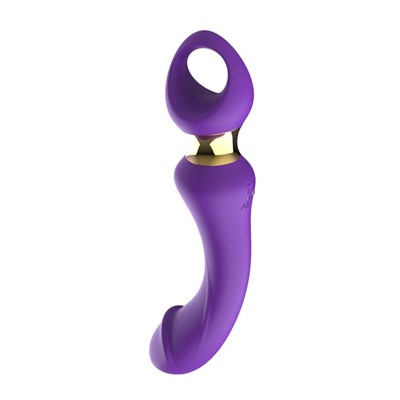 Фиолетовый изогнутый вибромассажер Moon Vibrator - 21,1 см.