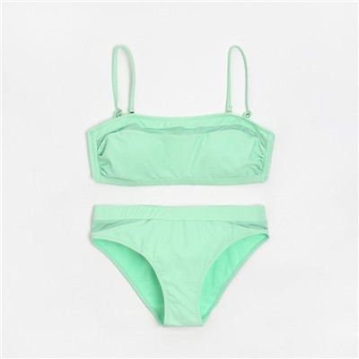 Купальник раздельный с лифом бандо женский MINAKU, зелёный, размер 42