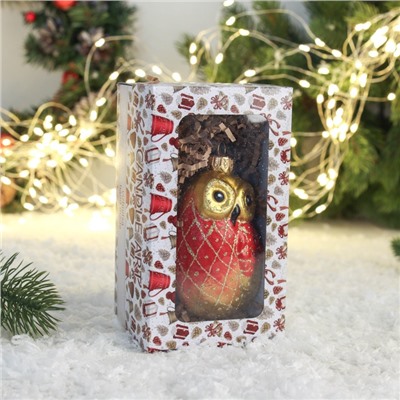 Ёлочная игрушка «Совушка» ручная роспись, h=11 см, МИКС