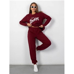 Спортивный костюм женский КФ021 (Бордовый)
