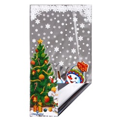 Пакет подарочный новогодний «Открытка» 20×35 см, цветной металлизированный рисунок