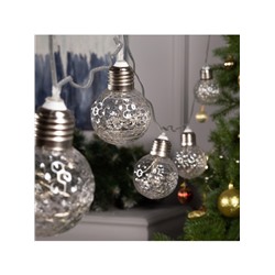 Гирлянда «Нить» 3 м с насадками «Лампочки шары», IP20, прозрачная нить, 80 LED, свечение белое, 8 режимов, 220 В