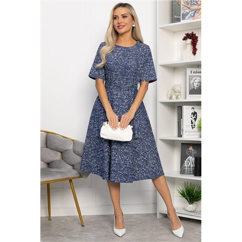 Платье Стиляги (синее) П13741-16М Размер 54 По факту размер 50-52