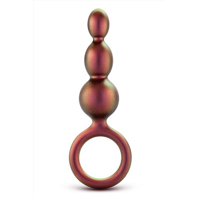 Массажер для анальной стимуляции цвета бронзы Matrix Beaded Loop Plug - 13,3 см.