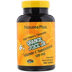 Nature's Plus, Витамин С из апельсинового сока, 100 мг, 180 таблеток