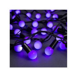 Гирлянда «Нить» 10 м с насадками «Шарики 1.5 см», IP44, тёмная нить, 100 LED, свечение фиолетовое, 8 режимов, 220 В