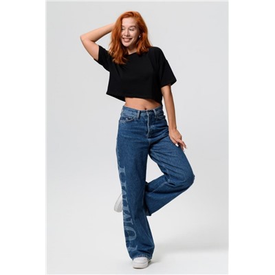 Кроп топ женский оверсайз 14416/1 (Черный)