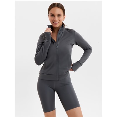Рашгард на молнии с длинным рукавом женский Resport, размер 42, серый