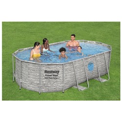 Бассейн каркасный Bestway Power Steel Swim Vista, 427×250×100, фильтр-насос, лестница, тент, 56714