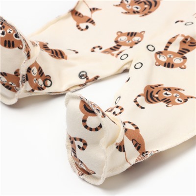 Комбинезон детский «Крошка Я. Тигруля», рост 62-68 см, бежевый