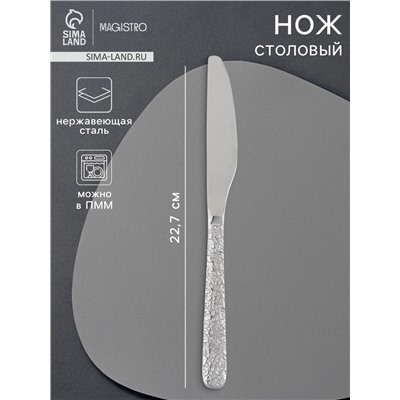 Нож столовый Magistro «Олин», длина 22.7 см, нержавеющая сталь, серебристый