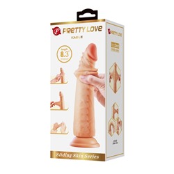 Телесный фаллоимитатор с эффектом скользящей кожи Kable - 21 см.